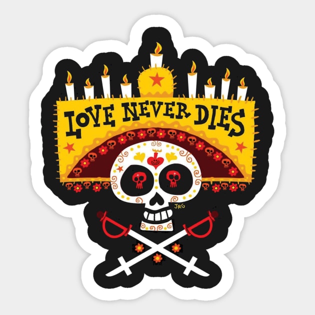 Muerte skull Love never Dies Sticker by Wanderwolf10